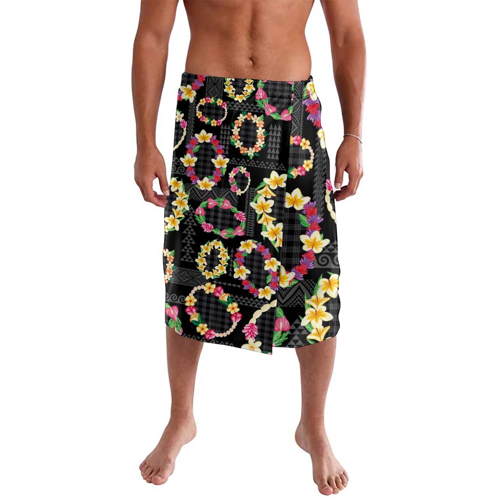 Hawaiian Kakau Tattoo Leis and Palaka Pattern Lavalava Traditional Aloha Tribal Black Color LT03 Black - Polynesian Pride