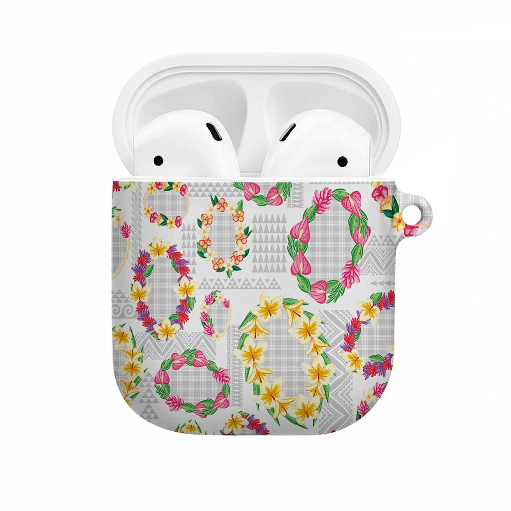 Hawaiian Kakau Tattoo Leis and Palaka Pattern AirPods Case Traditional Aloha Tribal White Color LT03 White - Polynesian Pride