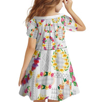 Hawaiian Kakau Tattoo Leis and Palaka Pattern Family Matching Summer Maxi Dress and Hawaiian Shirt Traditional Aloha Tribal White Color