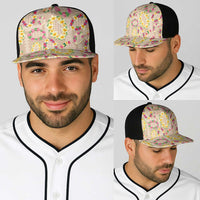 Hawaiian Kakau Tattoo Leis and Palaka Pattern Baseball Net Cap Traditional Aloha Tribal Beige Color LT03 - Polynesian Pride