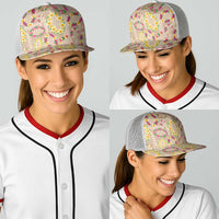 Hawaiian Kakau Tattoo Leis and Palaka Pattern Baseball Net Cap Traditional Aloha Tribal Beige Color LT03 - Polynesian Pride