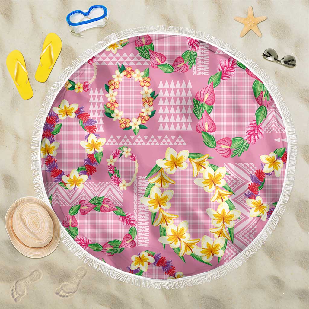 Hawaiian Leis Beach Blanket Kakau Tattoos and Palaka Pastel Pink Color