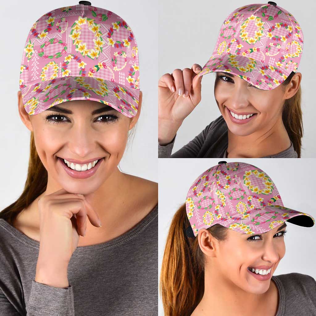 Hawaiian Leis Classic Cap Kakau Tattoos and Palaka Pastel Pink Color