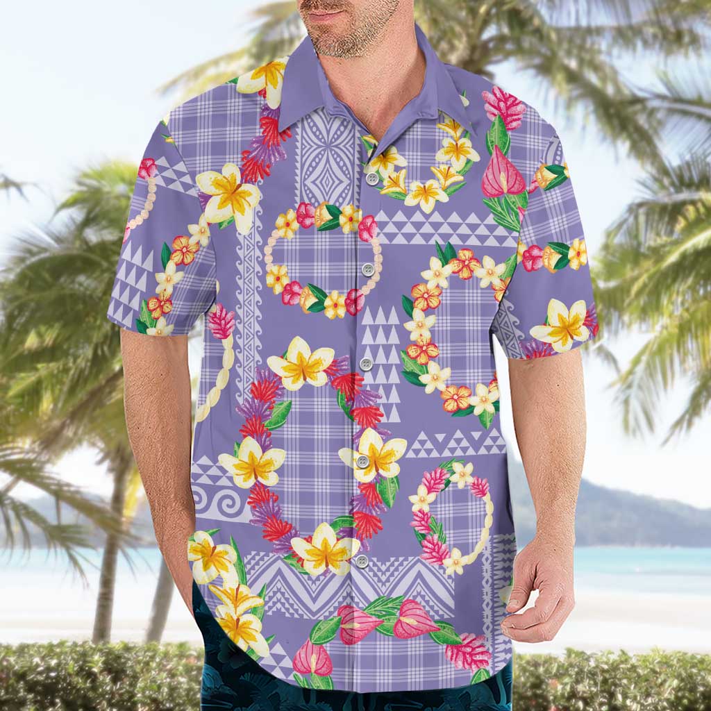 Hawaiian Leis Hawaiian Shirt Kakau Tattoos and Palaka Pastel Purple Color