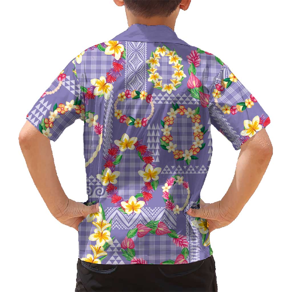Hawaiian Leis Hawaiian Shirt Kakau Tattoos and Palaka Pastel Purple Color