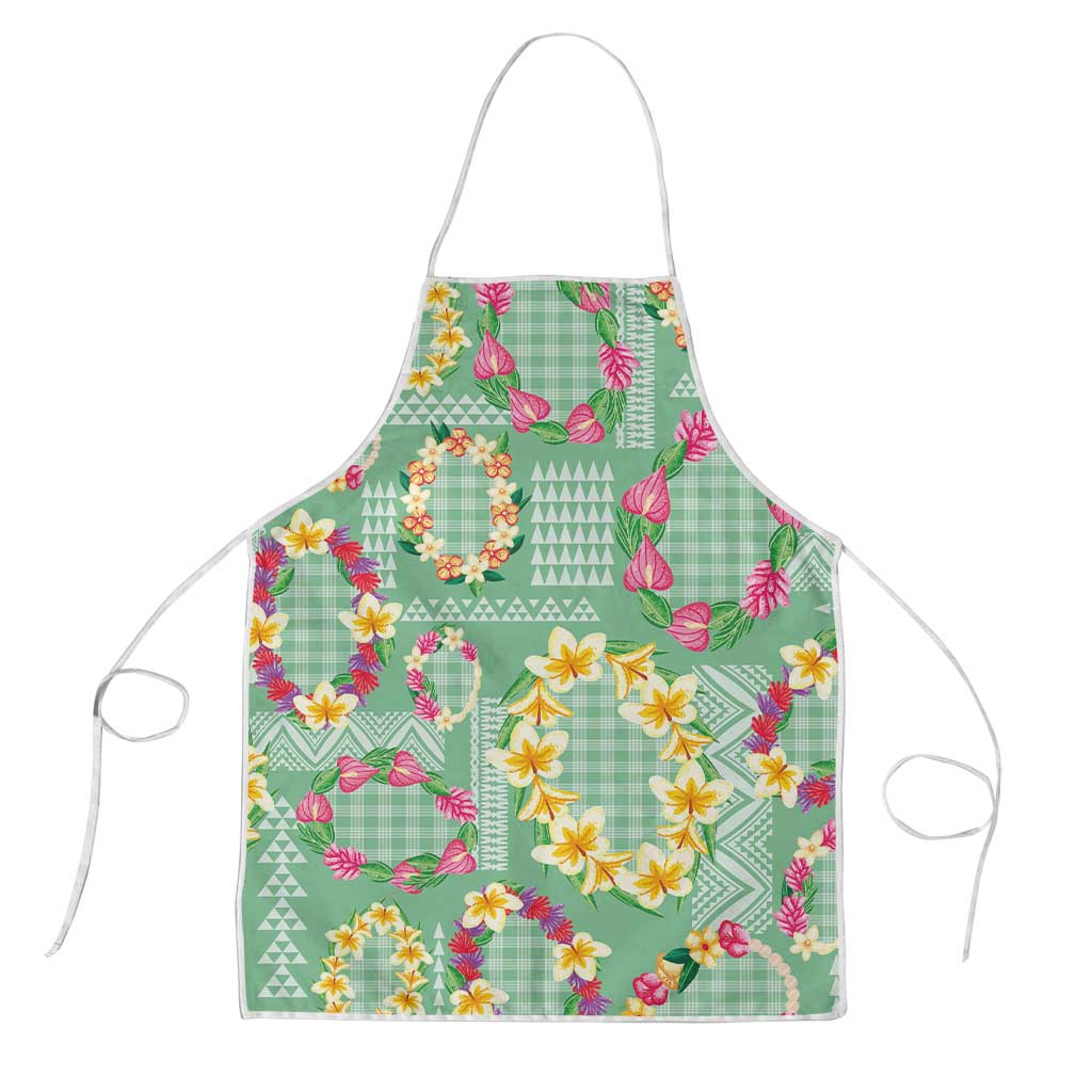 Hawaiian Leis Apron Kakau Tattoos and Palaka Pastel Green Color LT03 Green - Polynesian Pride