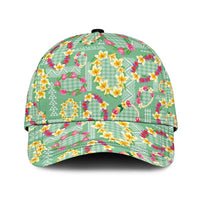 Hawaiian Leis Classic Cap Kakau Tattoos and Palaka Pastel Green Color