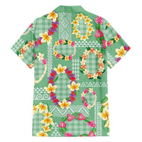 Hawaiian Leis Family Matching Mermaid Dress and Hawaiian Shirt Kakau Tattoos and Palaka Pastel Green Color