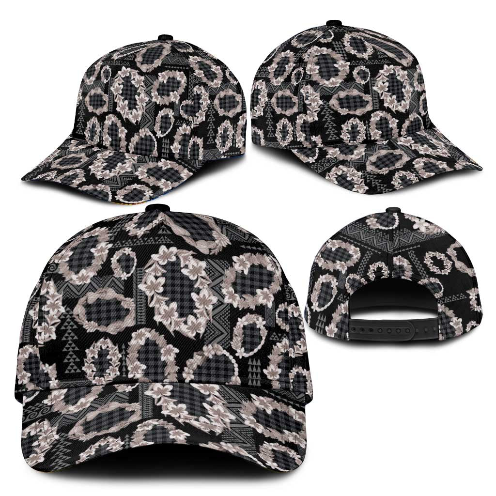 Hawaiian Leis Classic Cap Kakau Tattoos and Palaka Pastel Grayscale LT03 - Polynesian Pride