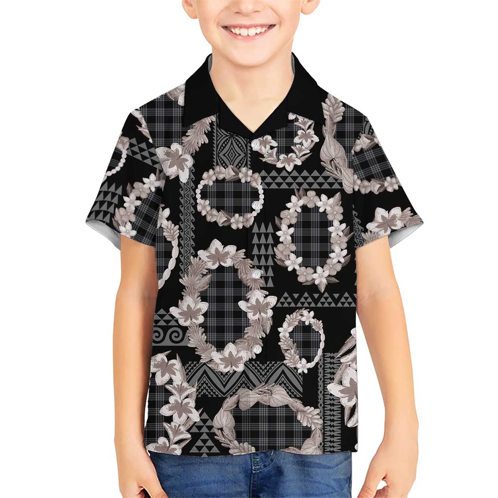 Hawaiian Leis Kid Hawaiian Shirt Kakau Tattoos and Palaka Pastel Grayscale
