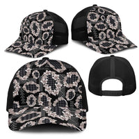 Hawaiian Leis Mesh Trucker Cap Kakau Tattoos and Palaka Pastel Grayscale