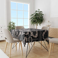Hawaiian Leis Tablecloth Kakau Tattoos and Palaka Pastel Grayscale LT03 - Polynesian Pride