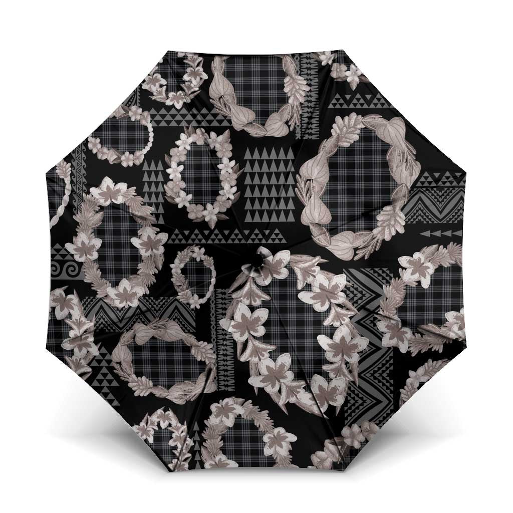 Hawaiian Leis Umbrella Kakau Tattoos and Palaka Pastel Grayscale