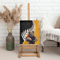 New Zealand and Australia Rugby Canvas Wall Art Koala and Maori Warrior Together