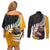 New Zealand and Australia Rugby Couples Matching Off Shoulder Short Dress and Long Sleeve Button Shirt Koala and Maori Warrior Together