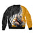 New Zealand and Australia Rugby Sleeve Zip Bomber Jacket Koala and Maori Warrior Together