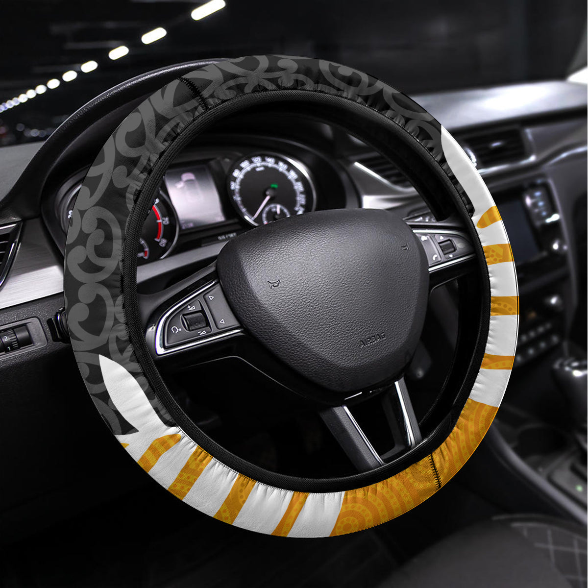 New Zealand and Australia Rugby Steering Wheel Cover Koala and Maori Warrior Together