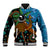 Fiji and Australia Baseball Jacket Palm Tree and Abogirinal Emu