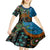 Fiji and Australia Kid Short Sleeve Dress Palm Tree and Abogirinal Emu