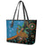 Fiji and Australia Leather Tote Bag Palm Tree and Abogirinal Emu