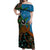 Fiji and Australia Off Shoulder Maxi Dress Palm Tree and Abogirinal Emu