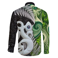 New Zealand Koru Natural Family Matching Mermaid Dress and Hawaiian Shirt Manaia and Silver Fern Maori Pattern
