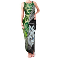 New Zealand Koru Natural Family Matching Tank Maxi Dress and Hawaiian Shirt Manaia and Silver Fern Maori Pattern