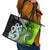 New Zealand Koru Natural Leather Tote Bag Manaia and Silver Fern Maori Pattern