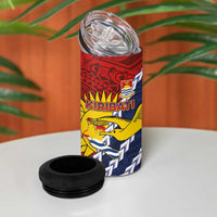 Kiribati Independence Day 4 in 1 Can Cooler Tumbler Polynesian and Melanesian Art Tattoo