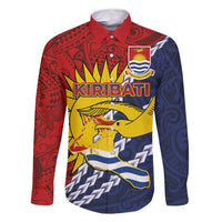 Kiribati Independence Day Family Matching Long Sleeve Bodycon Dress and Hawaiian Shirt Polynesian and Melanesian Art Tattoo