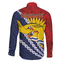 Kiribati Independence Day Family Matching Off Shoulder Short Dress and Hawaiian Shirt Polynesian and Melanesian Art Tattoo