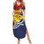 Kiribati Independence Day Family Matching Summer Maxi Dress and Hawaiian Shirt Polynesian and Melanesian Art Tattoo