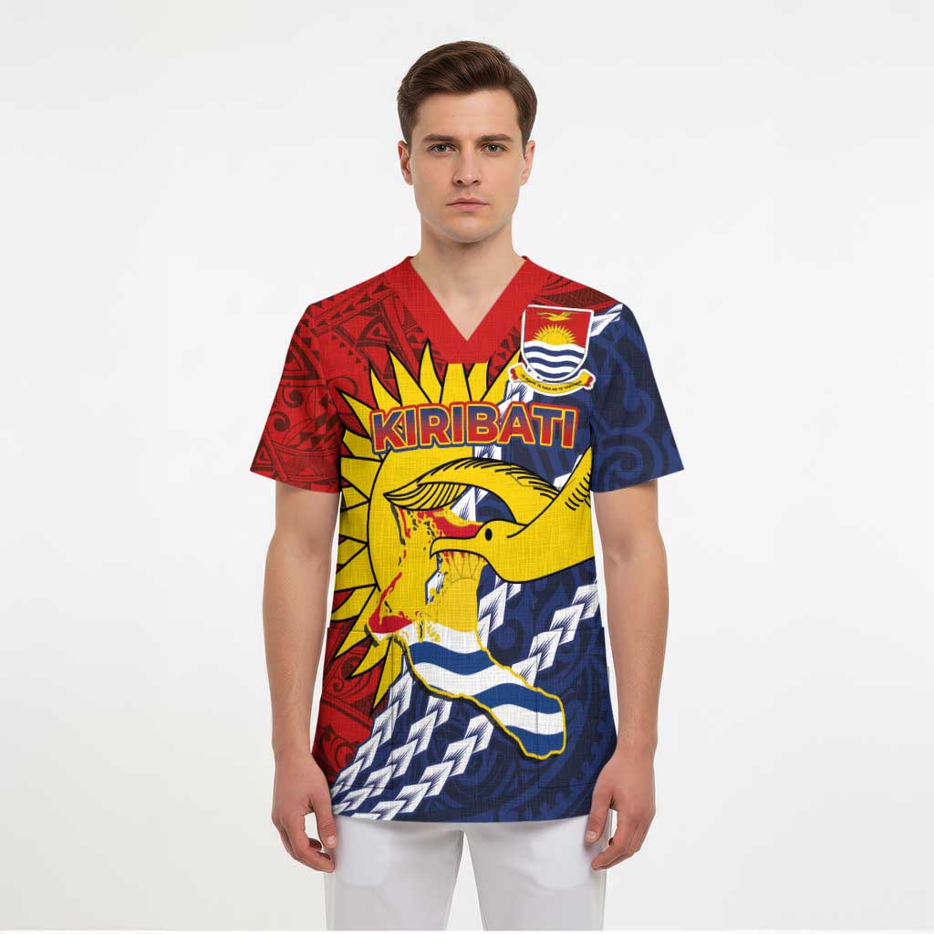 Kiribati Independence Day Scrub Top Polynesian and Melanesian Art Tattoo - Polynesian Pride