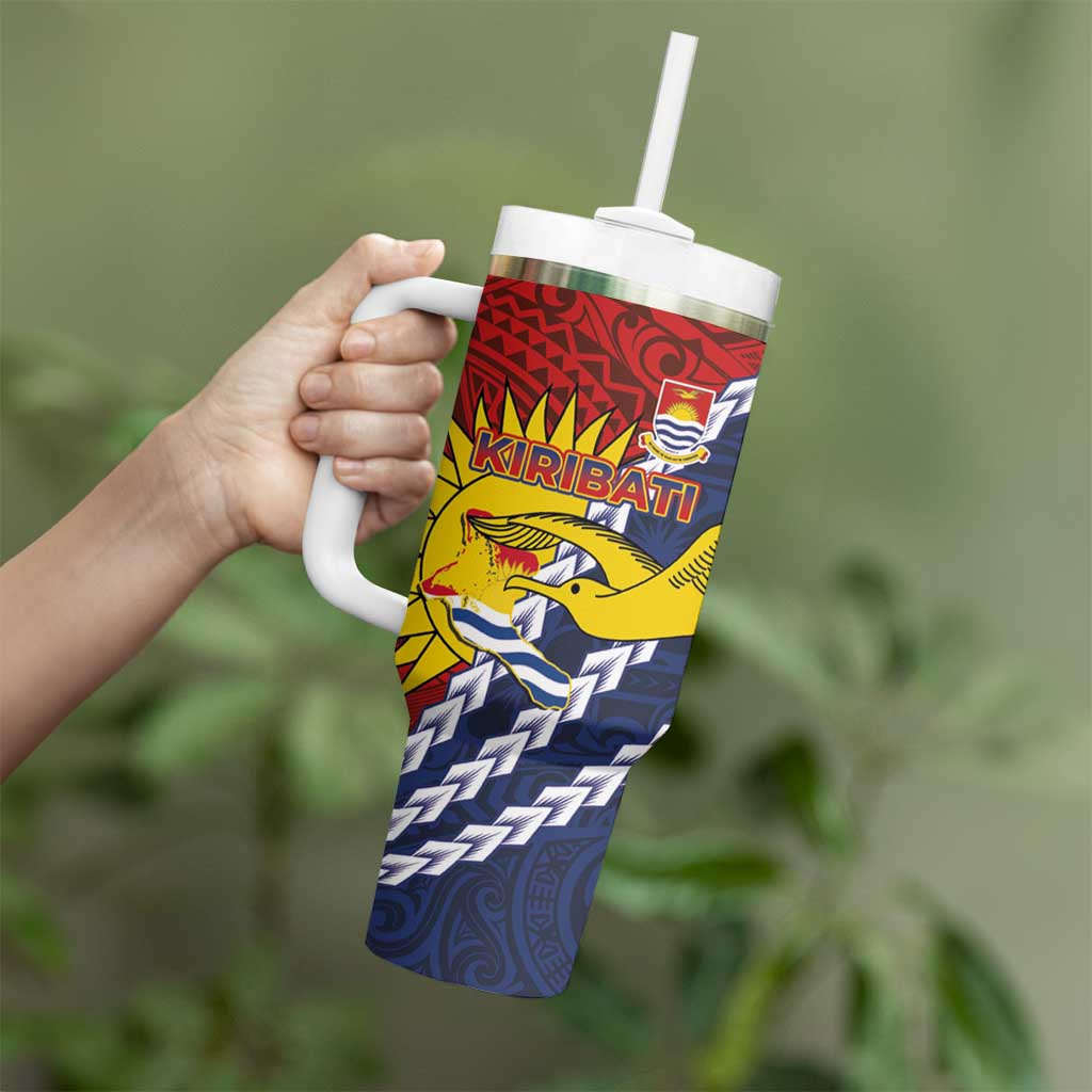 Kiribati Independence Day Tumbler With Handle Polynesian and Melanesian Art Tattoo