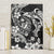 Guam Dolphins Tribal Tattoo Canvas Wall Art Polynesian Art and Tropical Flower Grayscale