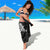 Guam Dolphins Tribal Tattoo Sarong Polynesian Art and Tropical Flower Grayscale