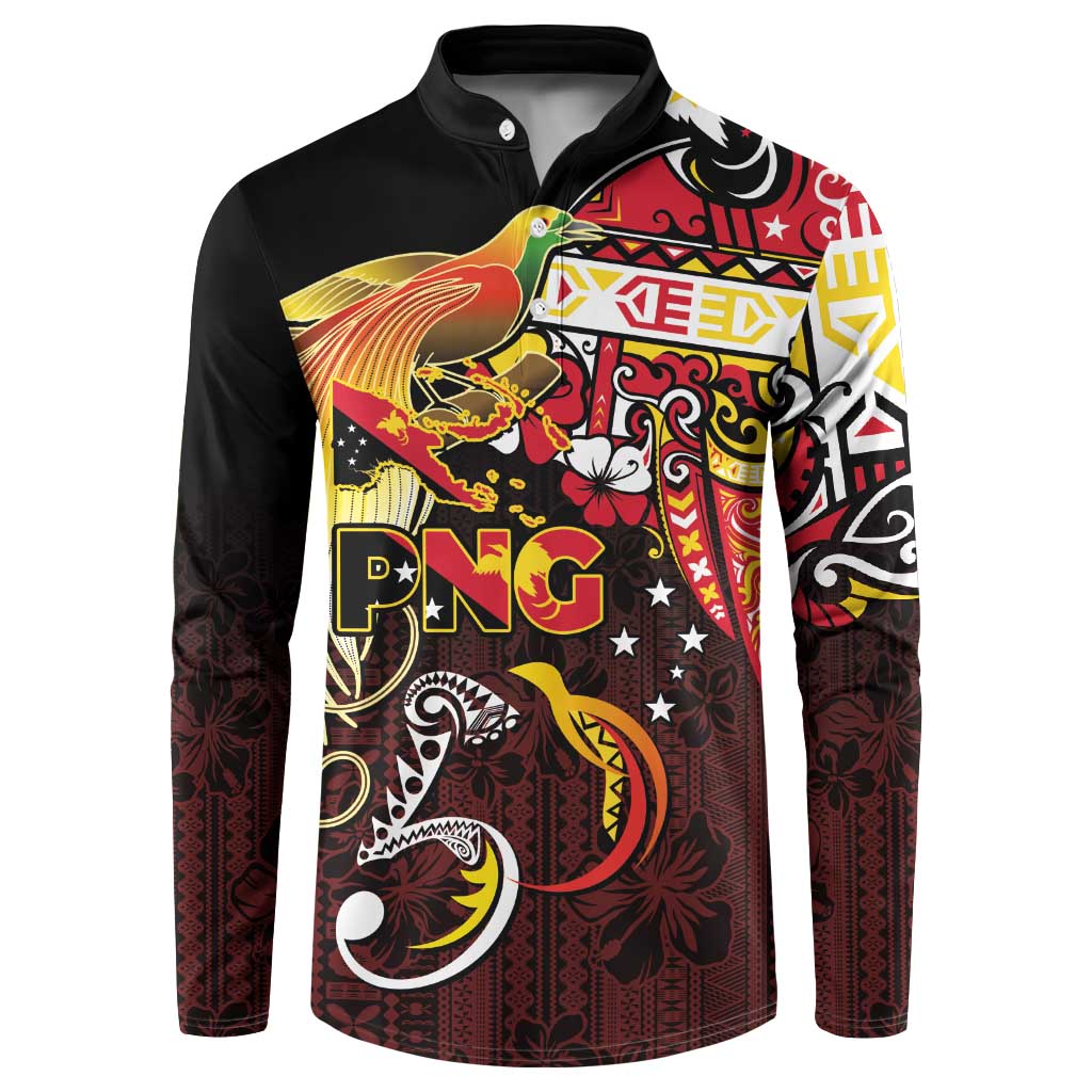 Papua New Guinea 2025 Button Sweatshirt 50th Independence Day Anniversary LT03 Red - Polynesian Pride