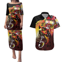 Papua New Guinea 2025 Couples Matching Puletasi and Hawaiian Shirt 50th Independence Day Anniversary