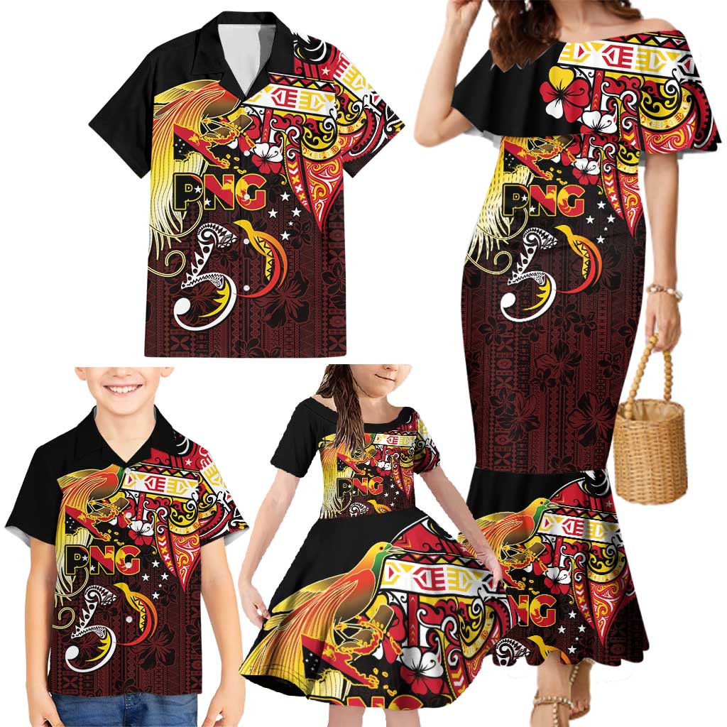 Papua New Guinea 2025 Family Matching Mermaid Dress and Hawaiian Shirt 50th Independence Day Anniversary
