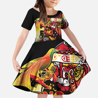 Papua New Guinea 2025 Family Matching Off The Shoulder Long Sleeve Dress and Hawaiian Shirt 50th Independence Day Anniversary