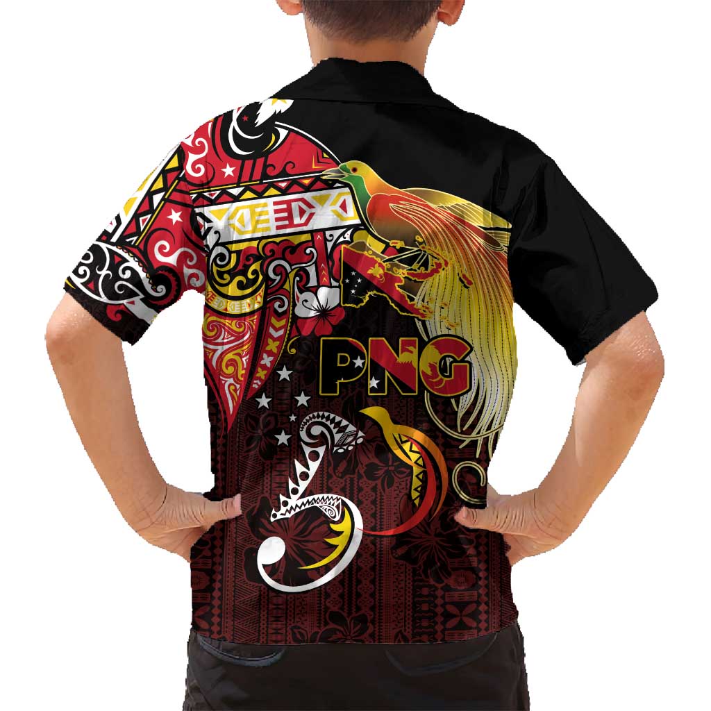 Papua New Guinea 2025 Family Matching Off Shoulder Short Dress and Hawaiian Shirt 50th Independence Day Anniversary