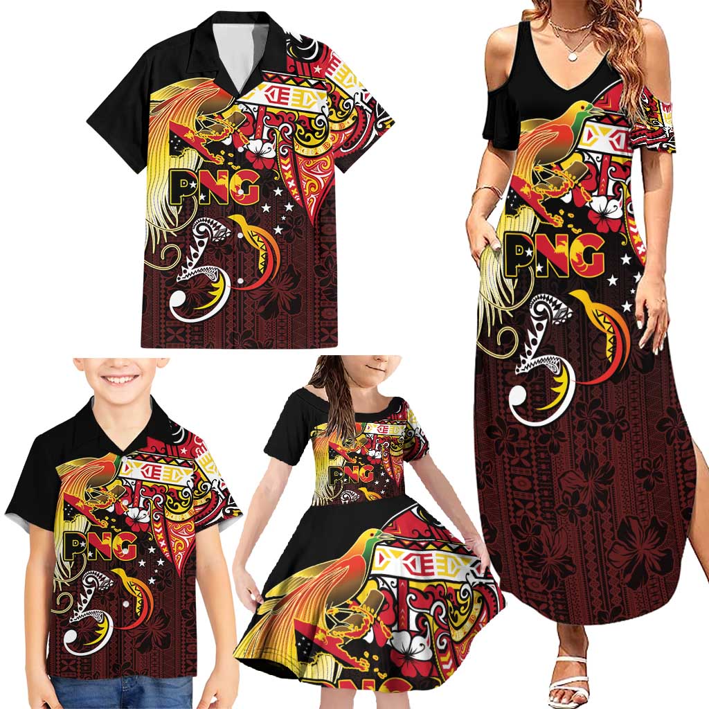 Papua New Guinea 2025 Family Matching Summer Maxi Dress and Hawaiian Shirt 50th Independence Day Anniversary