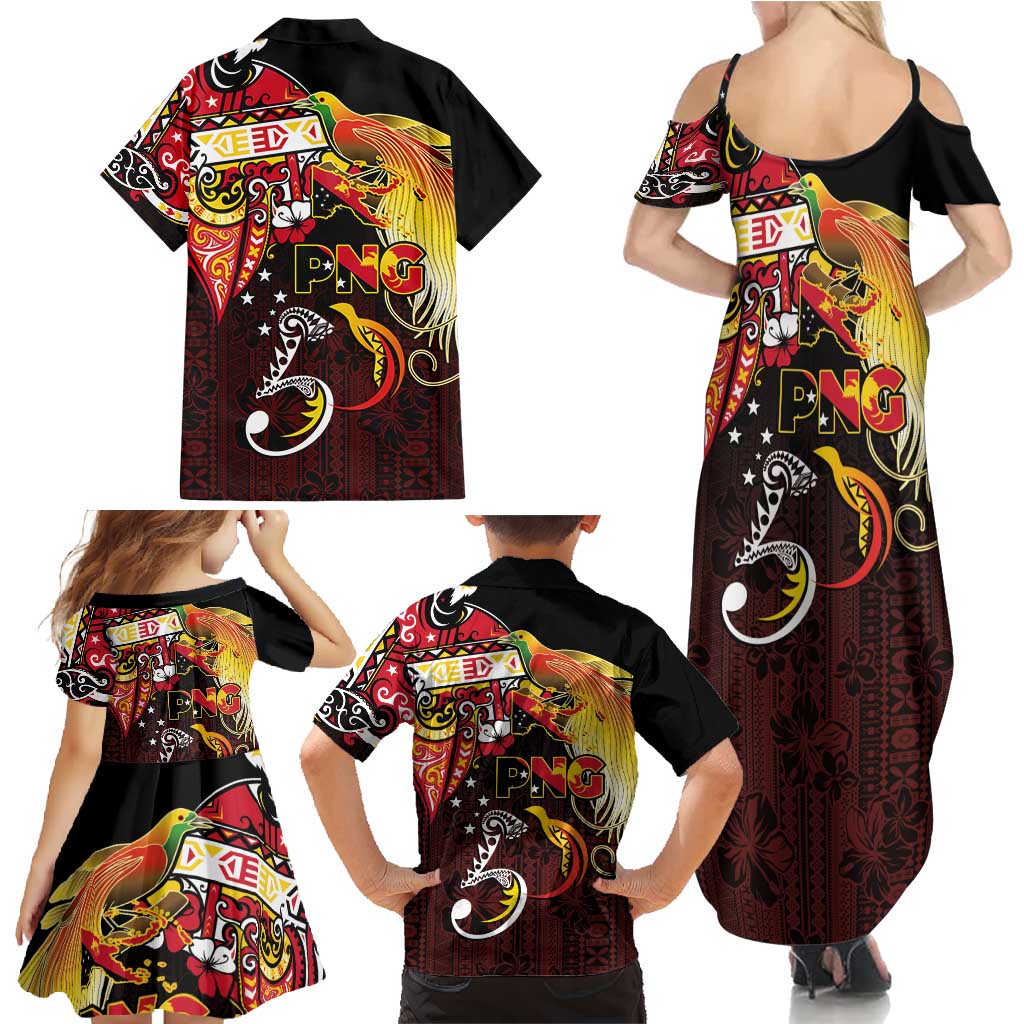 Papua New Guinea 2025 Family Matching Summer Maxi Dress and Hawaiian Shirt 50th Independence Day Anniversary