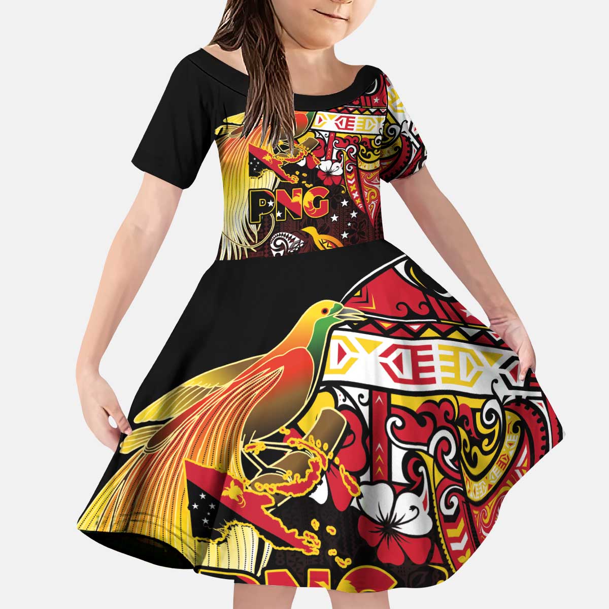 Papua New Guinea 2025 Kid Short Sleeve Dress 50th Independence Day Anniversary