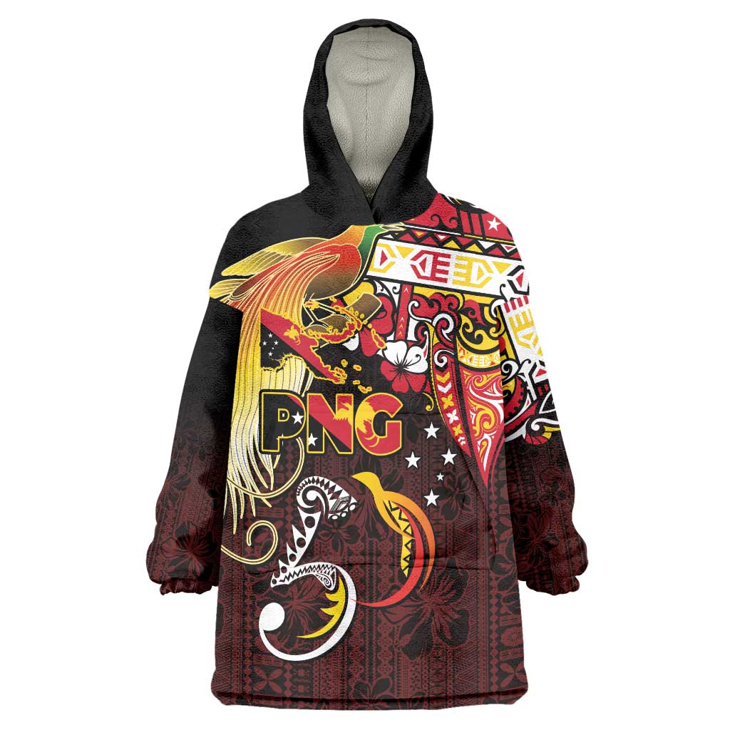 Papua New Guinea 2025 Wearable Blanket Hoodie 50th Independence Day Anniversary LT03 One Size Red - Polynesian Pride