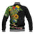 Hawaiian Tropical Plants and Chameleon Baseball Jacket Polynesian Art Colorful - Polynesian Pride