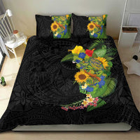 Hawaiian Tropical Plants and Chameleon Bedding Set Polynesian Art Colorful - Polynesian Pride