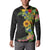 Hawaiian Tropical Plants and Chameleon Button Sweatshirt Polynesian Art Colorful - Polynesian Pride