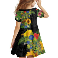 Hawaiian Tropical Plants and Chameleon Family Matching Off Shoulder Maxi Dress and Hawaiian Shirt Polynesian Art Colorful - Polynesian Pride