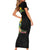 Hawaiian Tropical Plants and Chameleon Family Matching Short Sleeve Bodycon Dress and Hawaiian Shirt Polynesian Art Colorful - Polynesian Pride